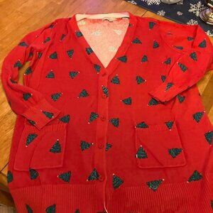 Woman Within Christmas Cardigan